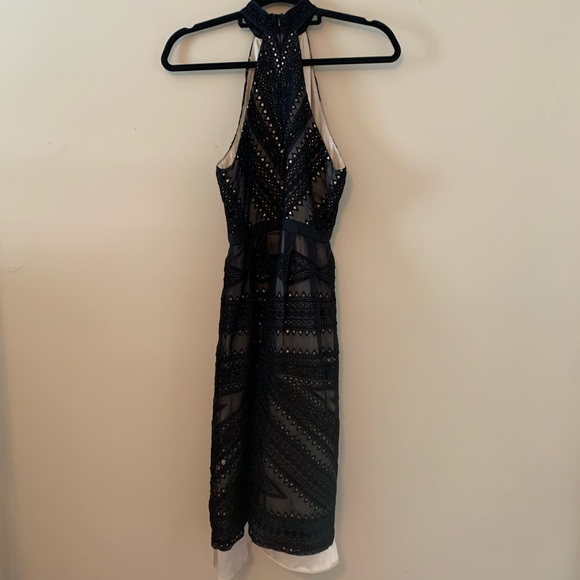 PARKER High Neck Fit Flare Dress - Picture 4 of 8